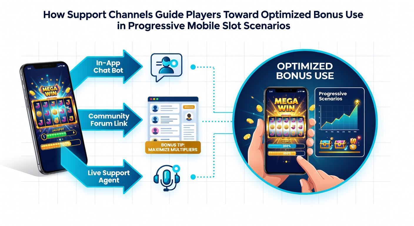 Mobiele slot interface met bonusoptimalisatie via support