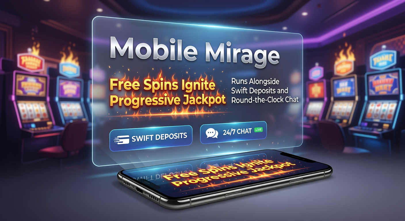 Mobiele slotinterface met draaiende gratis spins en een opbouwende progressieve jackpotmeter op een smartphone-scherm, omringd door iconen voor snelle stortingen en chatvensters