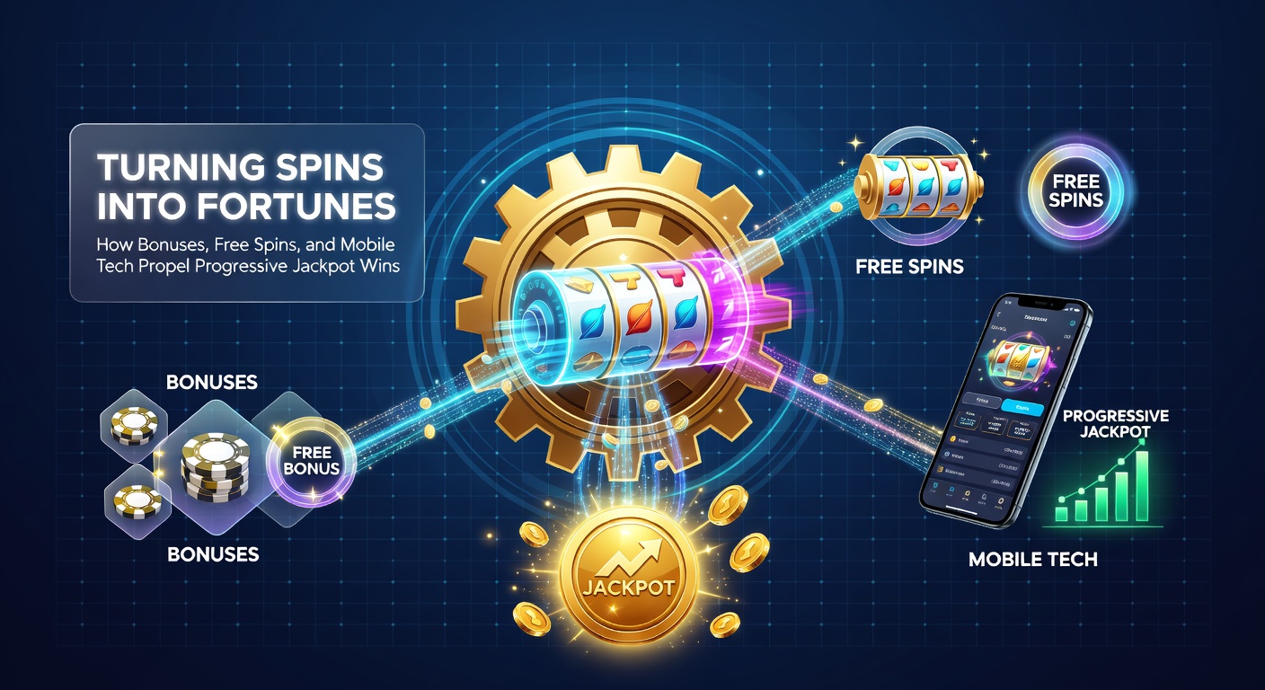 Een enthousiaste speler viert een enorme progressieve jackpotwinst op een mobiel scherm, met confetti en draaiende symbolen op de achtergrond